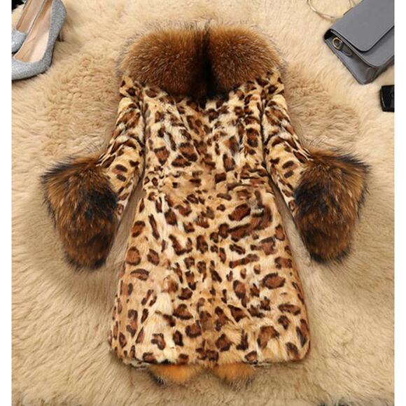 Leopard Print Faux Fur Coat XS NWOT - Picture 8 of 12